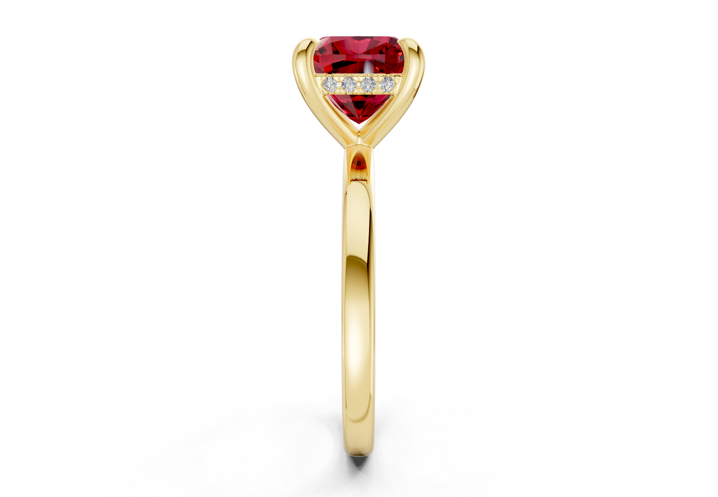 Solstice Ruby Gemstone Solitaire Cushion Squareuare Cut 2mm Engagement Ring