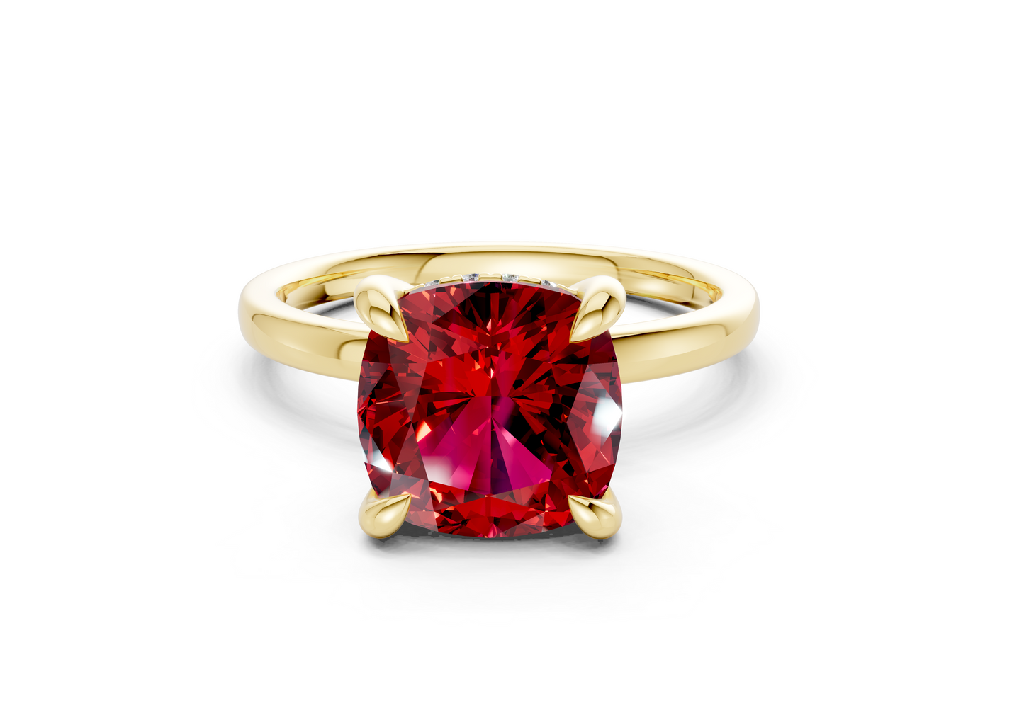 Solstice Ruby Gemstone Solitaire Cushion Squareuare Cut 2mm Engagement Ring