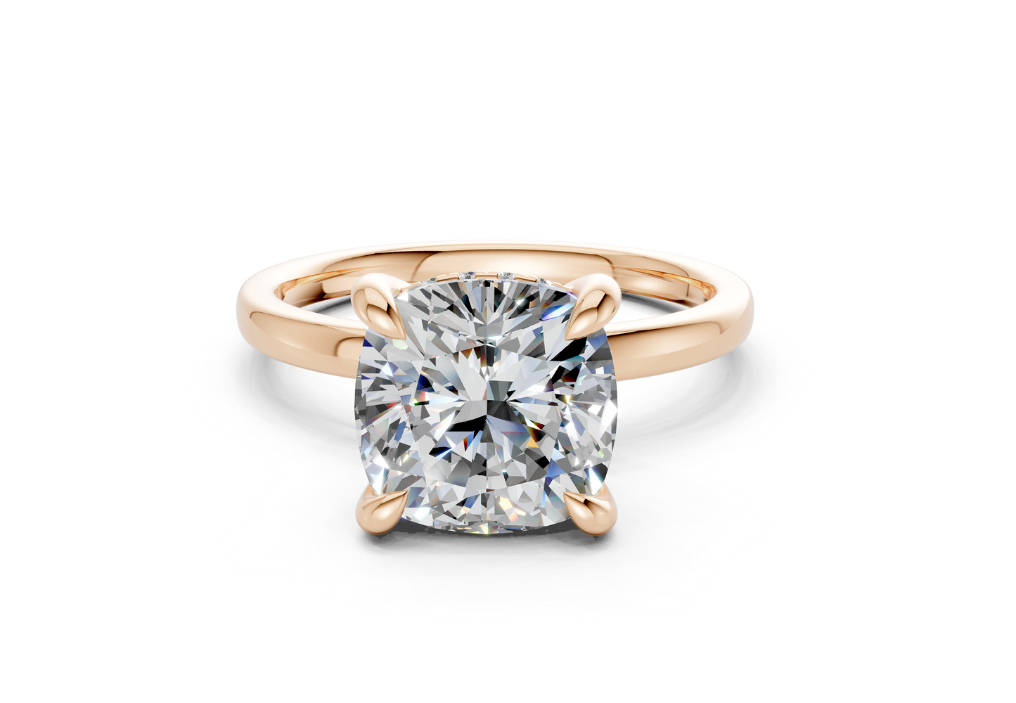 Solstice Diamond Solitaire Cushion Squareuare Cut 2.3mm Engagement Ring