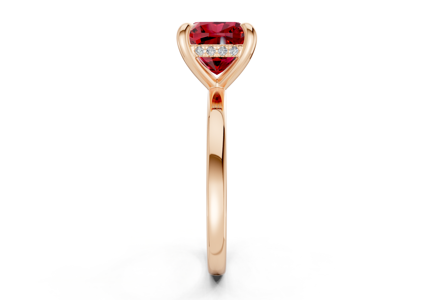 Solstice Ruby Gemstone Solitaire Cushion Squareuare Cut 2mm Engagement Ring
