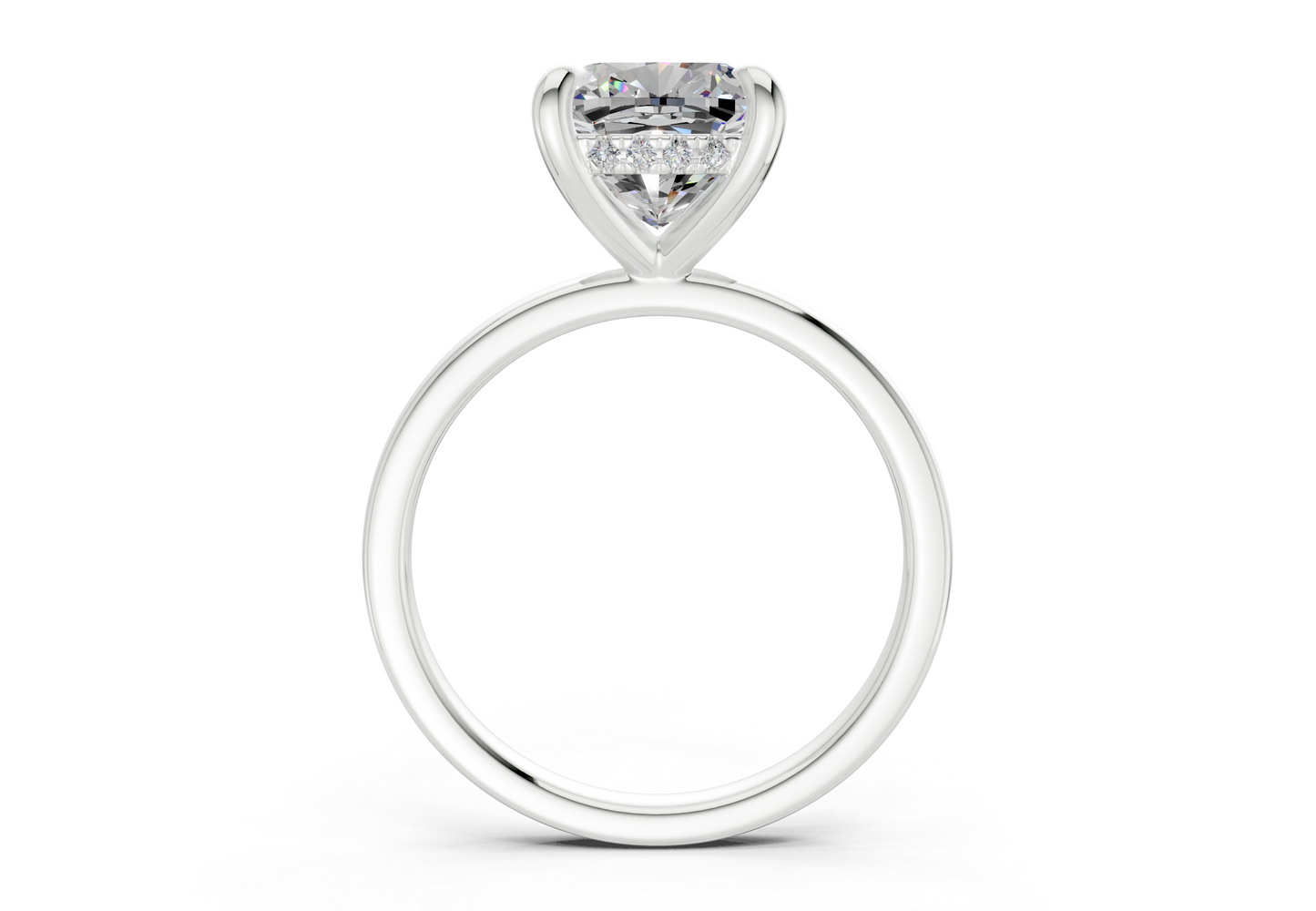 Solstice Diamond Solitaire Cushion Squareuare Cut 2.3mm Engagement Ring