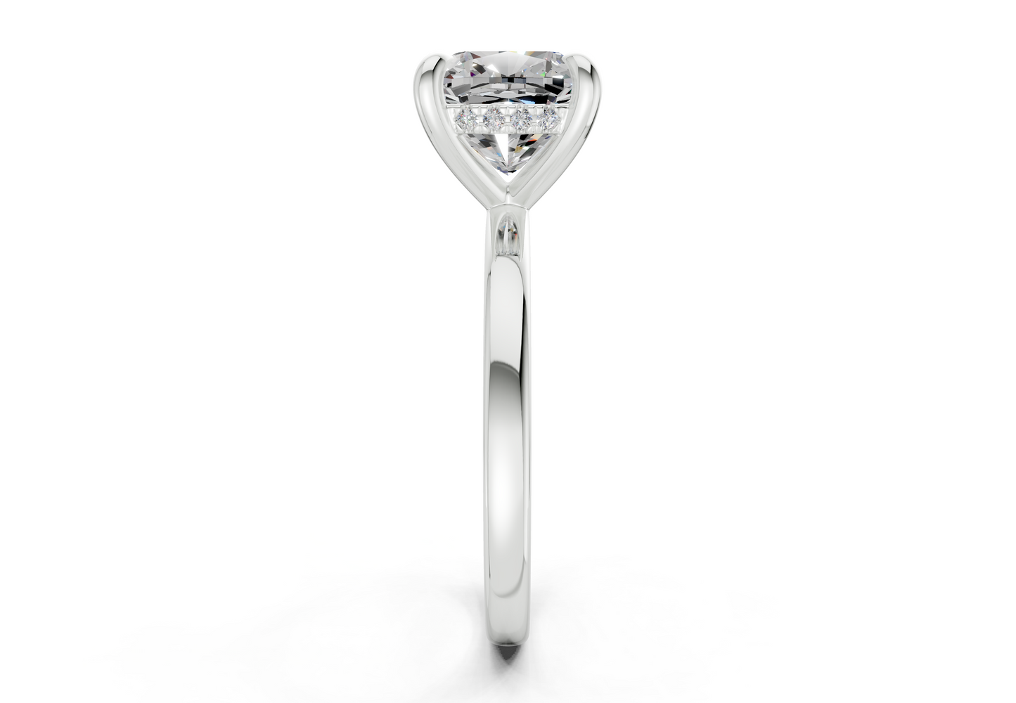Solstice Diamond Solitaire Cushion Squareuare Cut 2.3mm Engagement Ring