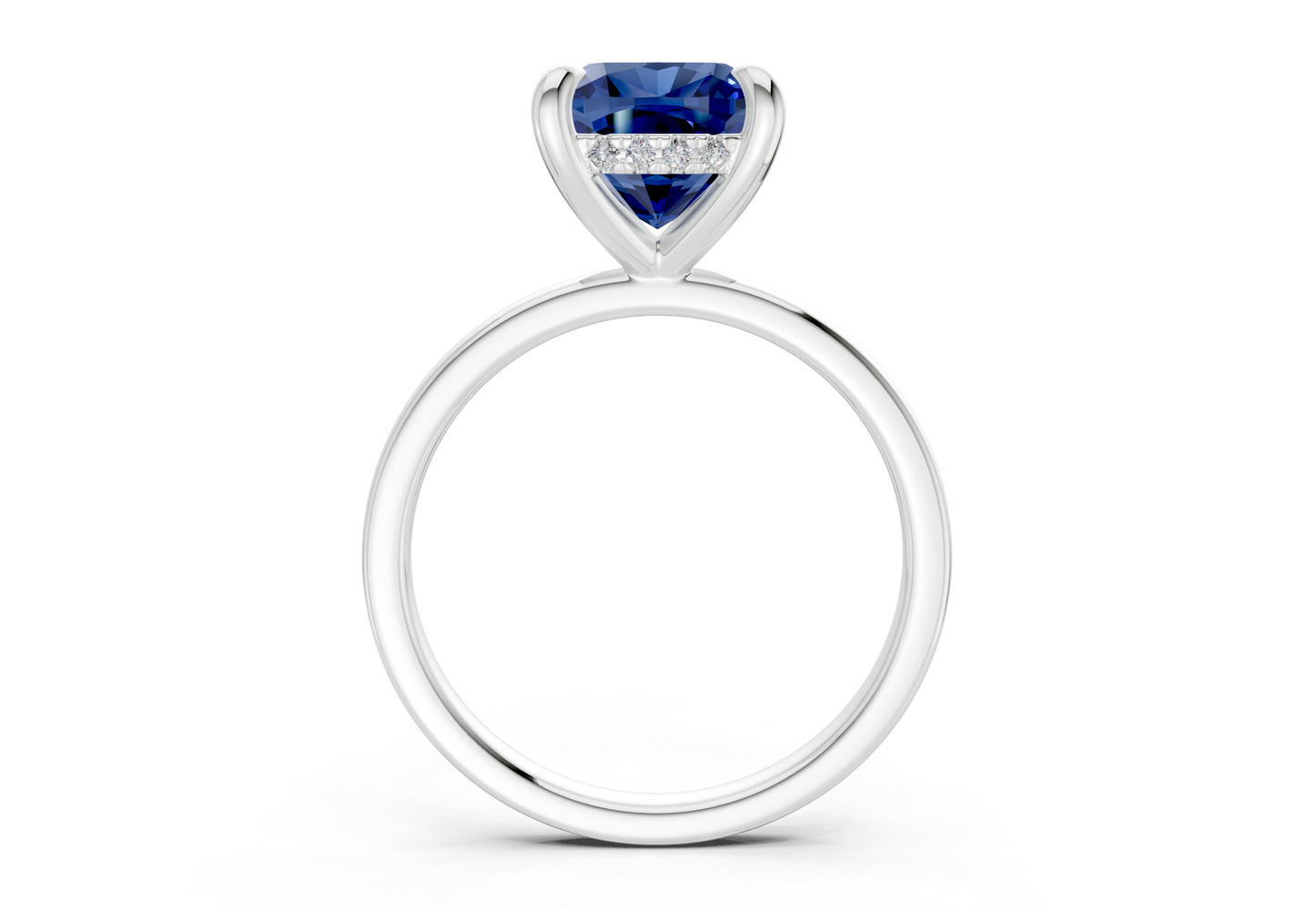 Solstice Sapphire Gemstone Solitaire Cushion Squareuare Cut 2mm Engagement Ring