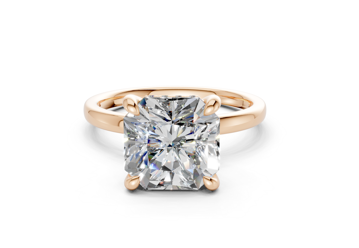 Solstice Diamond Solitaire Radiant Squareuare Cut 2.3mm Engagement Ring