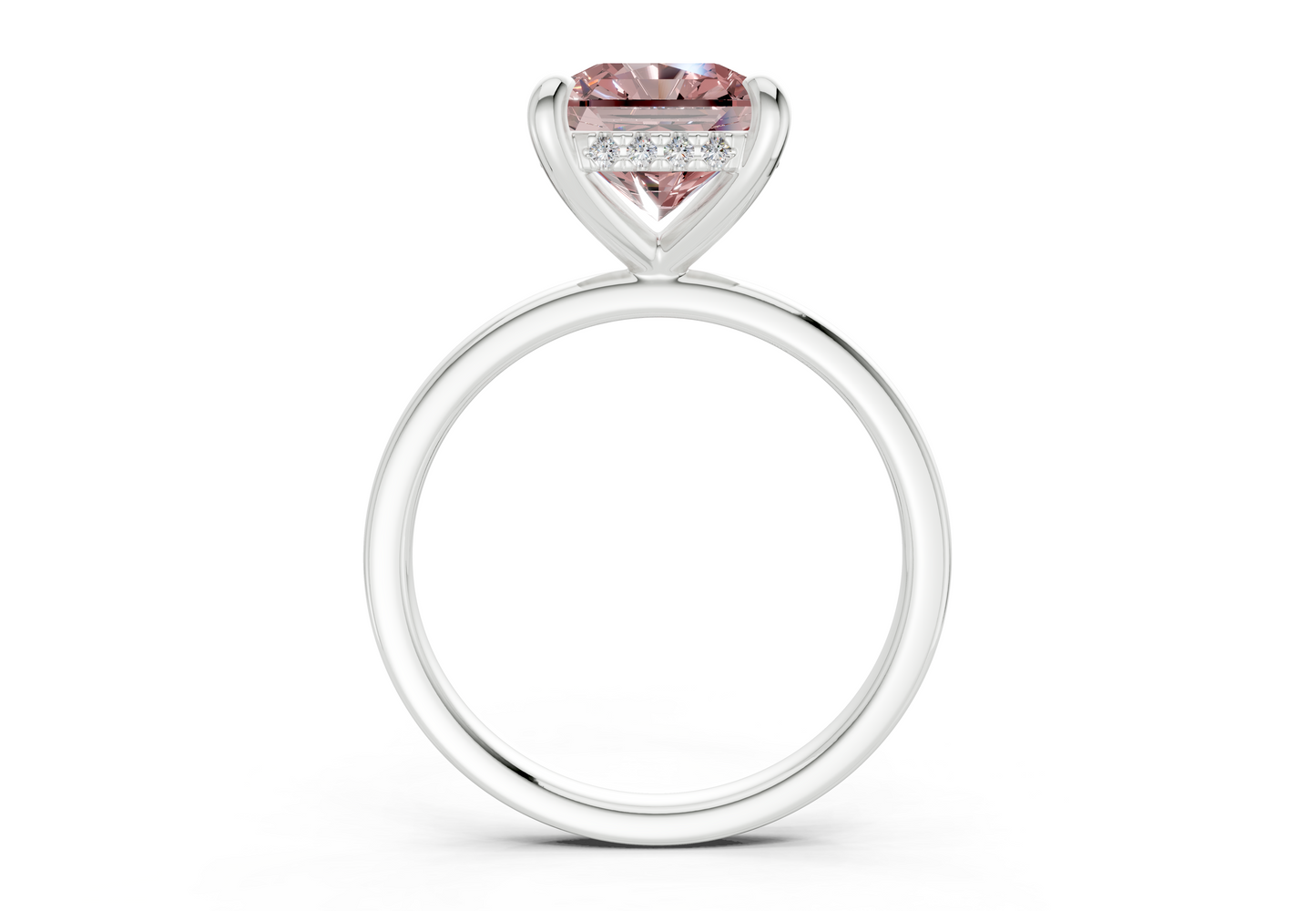 Solstice Pink Diamond Solitaire Radiant Squareuare Cut 1.8mm Engagement Ring