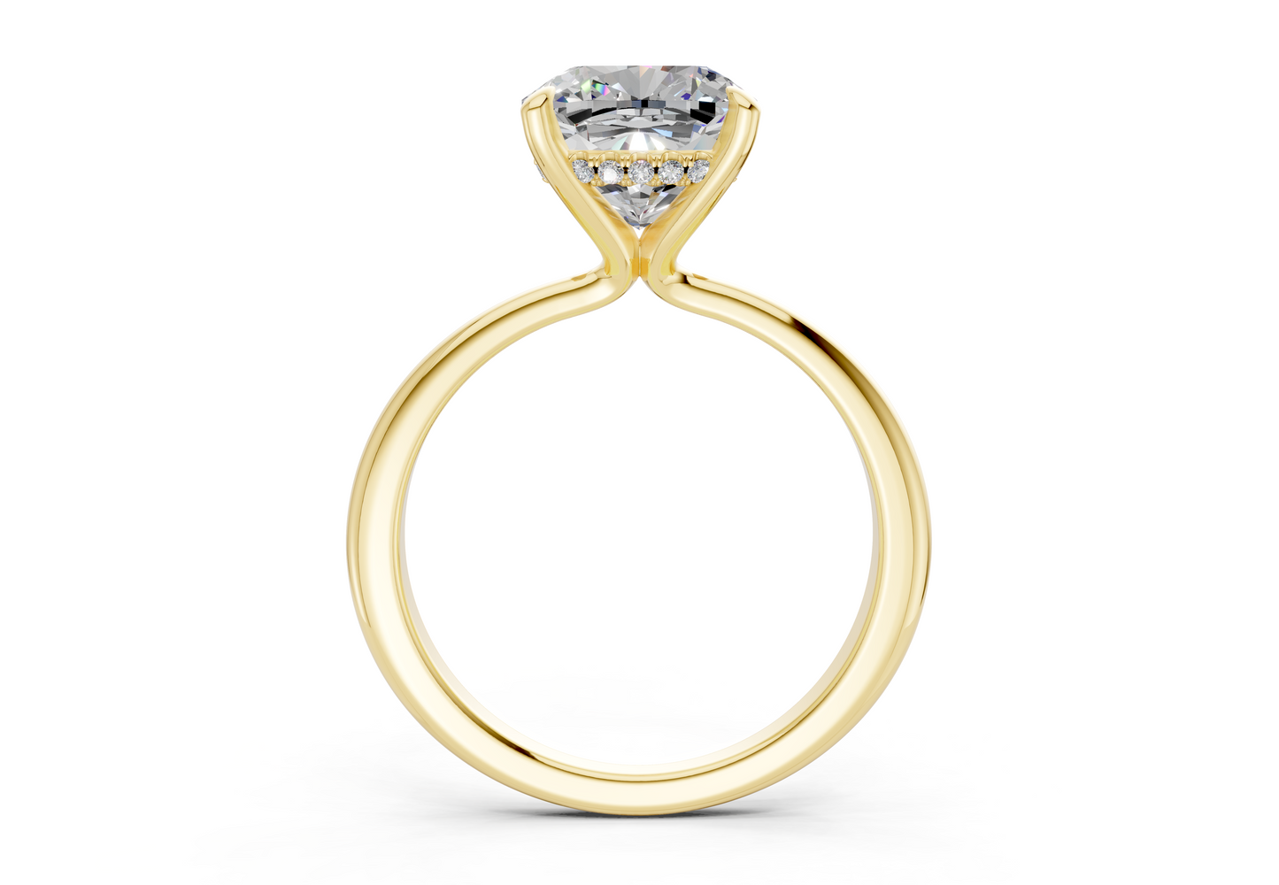 Marlowe Diamond Solitaire Cushion Squareuare Cut 1.6mm Engagement Ring