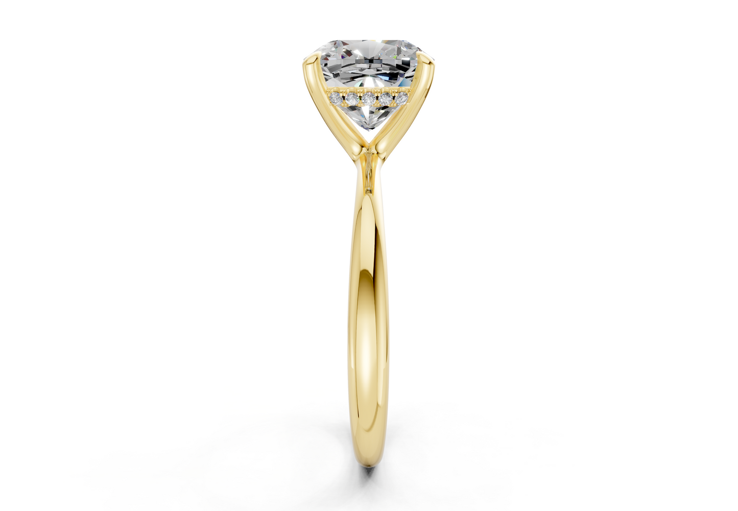 Marlowe Diamond Solitaire Cushion Squareuare Cut 1.6mm Engagement Ring