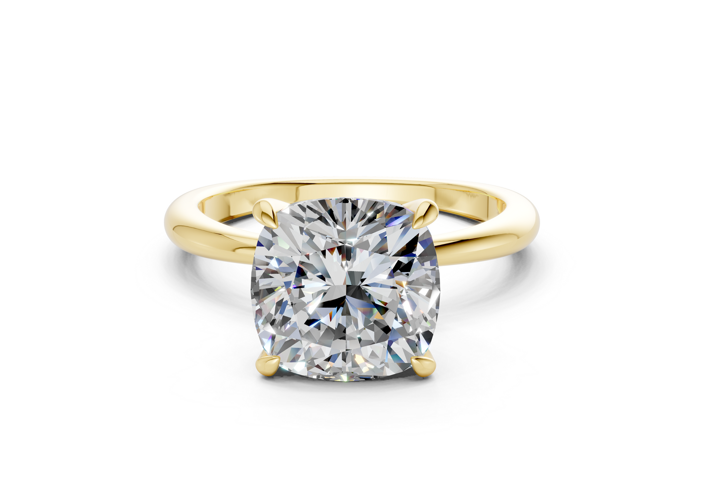 Marlowe Diamond Solitaire Cushion Squareuare Cut 1.6mm Engagement Ring