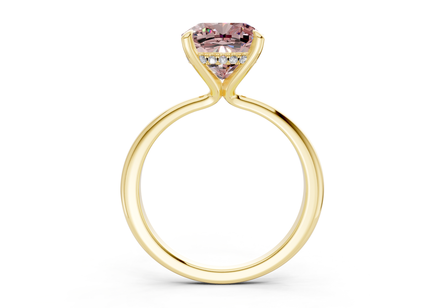 Marlowe Pink Diamond Solitaire Cushion Squareuare Cut 1.6mm Engagement Ring