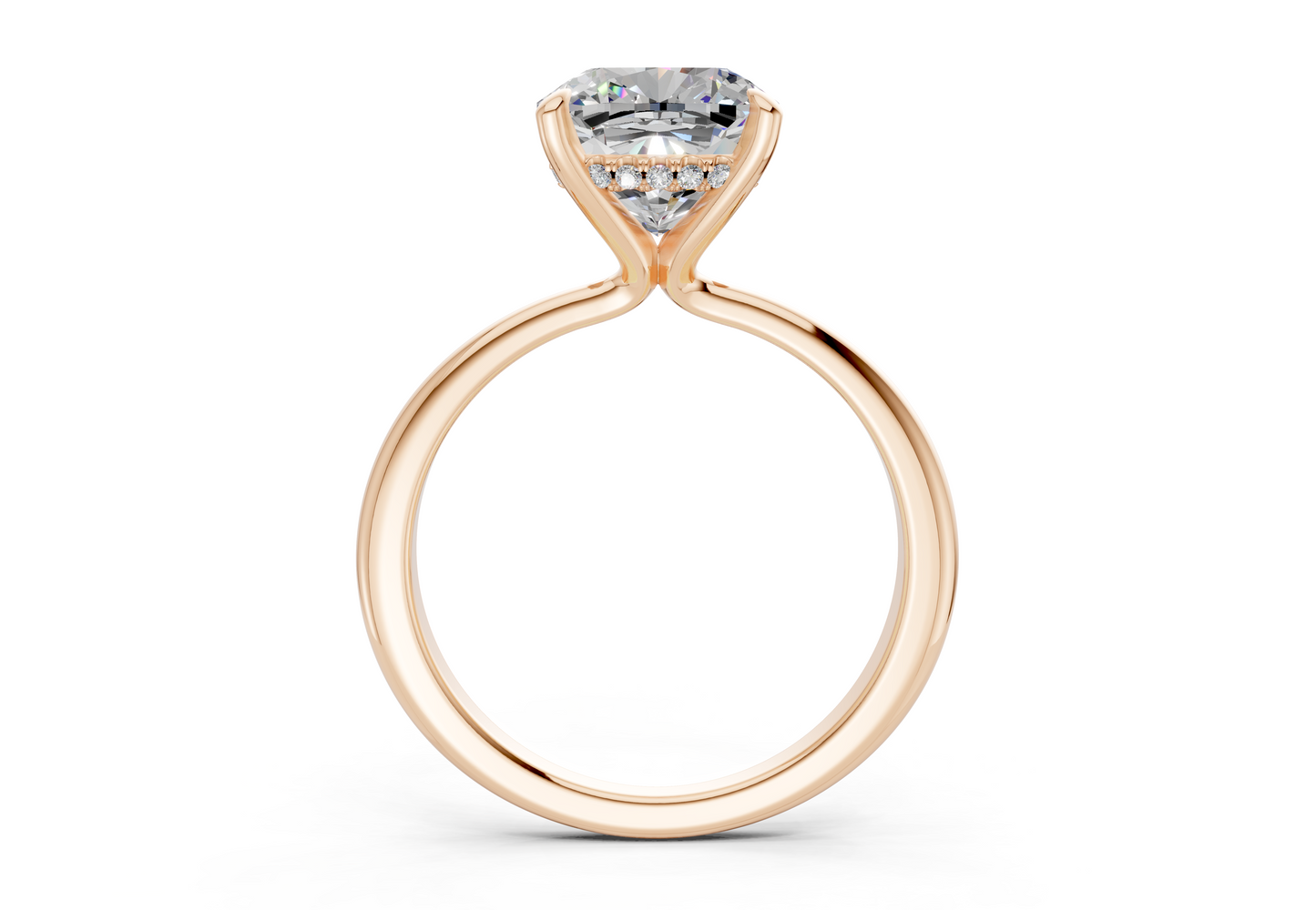 Marlowe Diamond Solitaire Cushion Squareuare Cut 1.6mm Engagement Ring