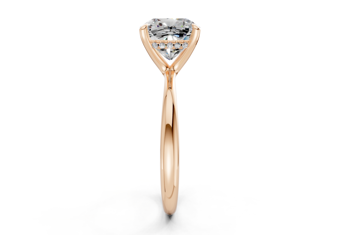 Marlowe Diamond Solitaire Cushion Squareuare Cut 1.6mm Engagement Ring