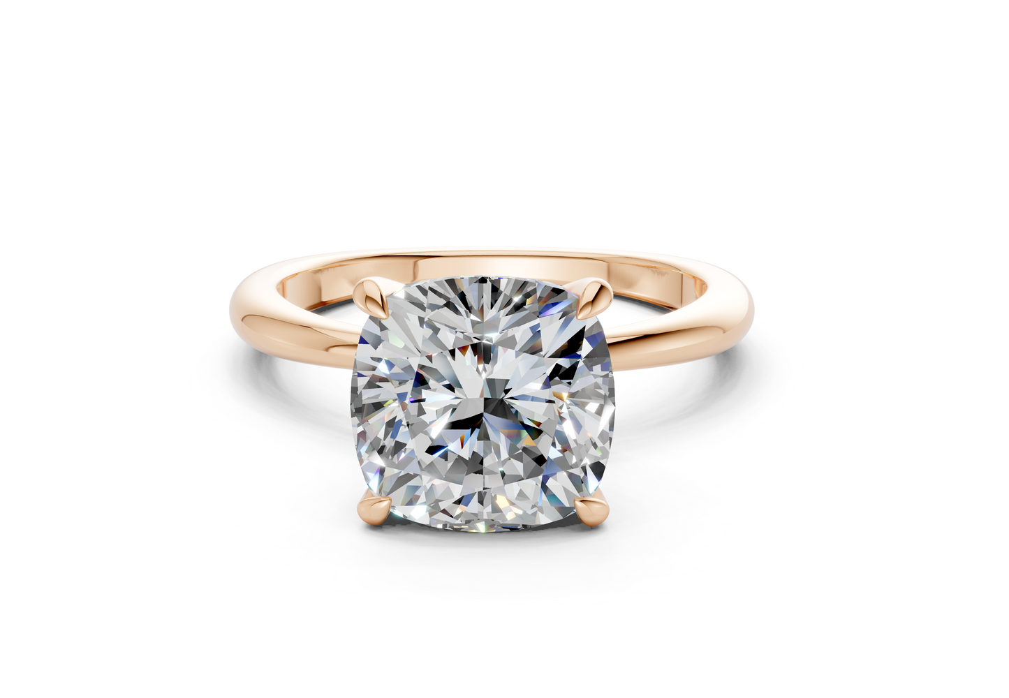 Marlowe Diamond Solitaire Cushion Squareuare Cut 1.6mm Engagement Ring