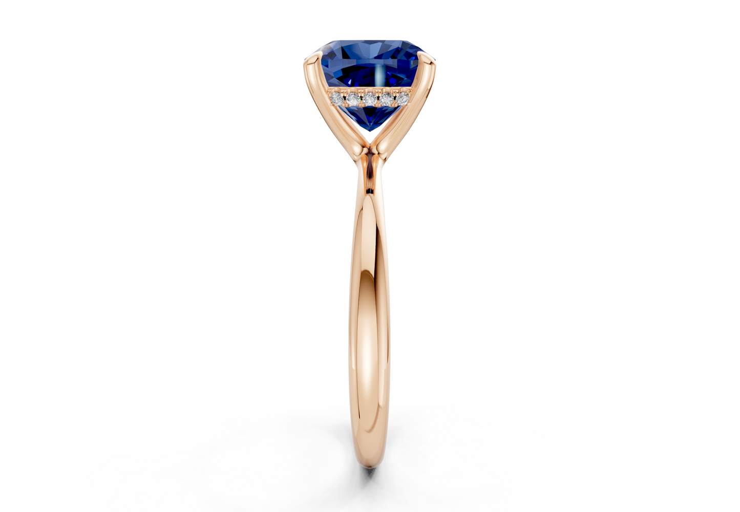 Marlowe Sapphire Gemstone Solitaire Cushion Squareuare Cut 1.6mm Engagement Ring