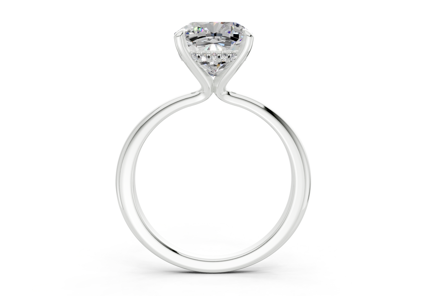 Marlowe Diamond Solitaire Cushion Squareuare Cut 1.6mm Engagement Ring