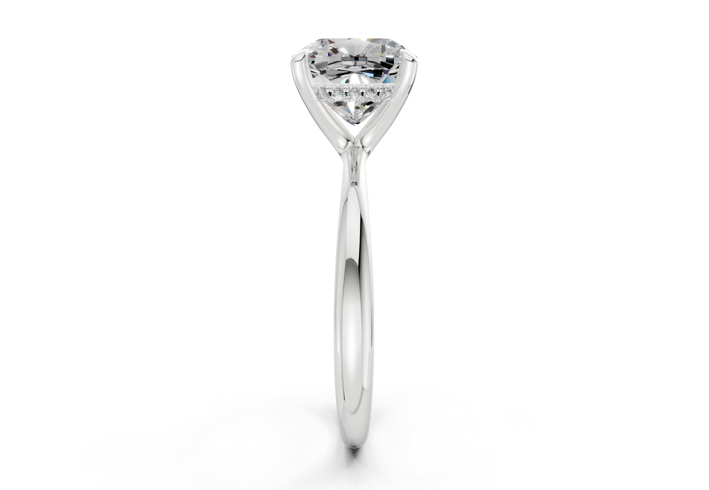 Marlowe Diamond Solitaire Cushion Squareuare Cut 1.6mm Engagement Ring