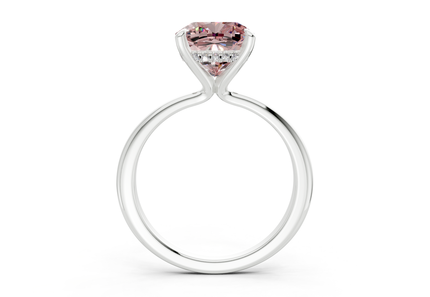 Marlowe Pink Diamond Solitaire Cushion Squareuare Cut 1.6mm Engagement Ring