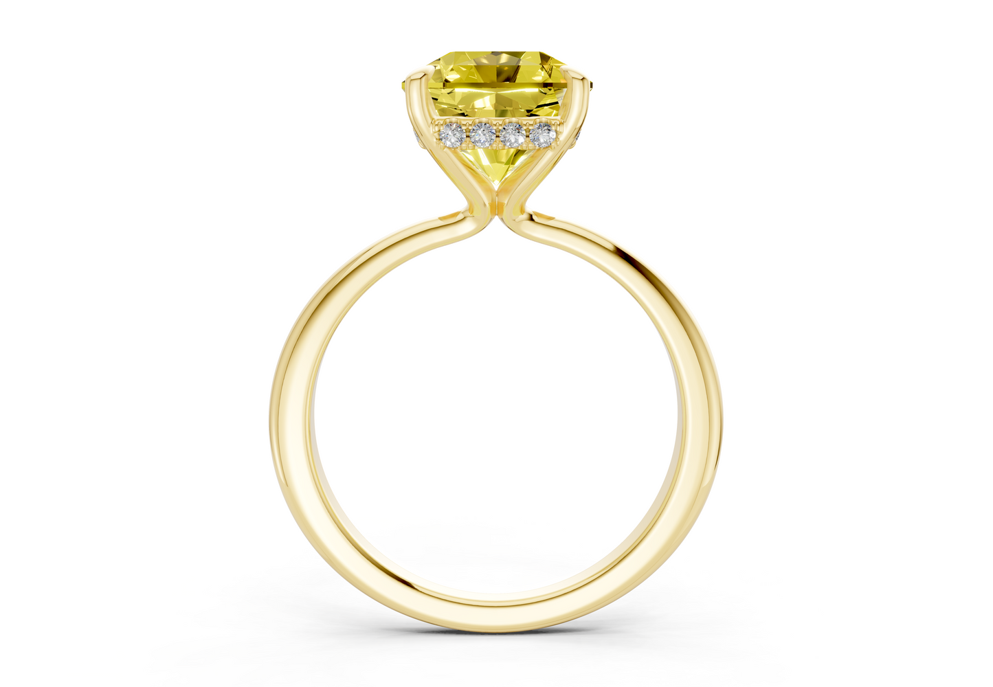 Marlowe Yellow Diamond Solitaire Radiant Squareuare Cut 1.6mm Engagement Ring