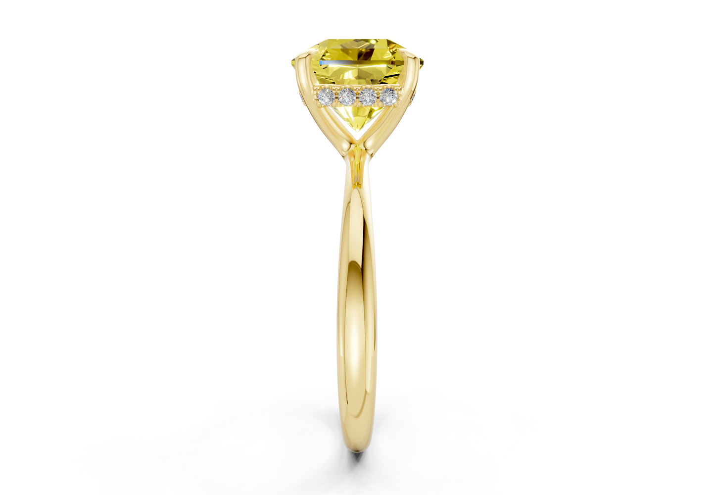 Marlowe Yellow Diamond Solitaire Radiant Squareuare Cut 1.6mm Engagement Ring
