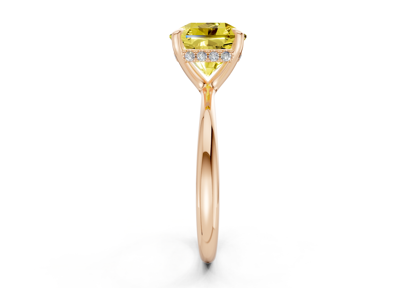 Marlowe Yellow Diamond Solitaire Radiant Squareuare Cut 1.6mm Engagement Ring