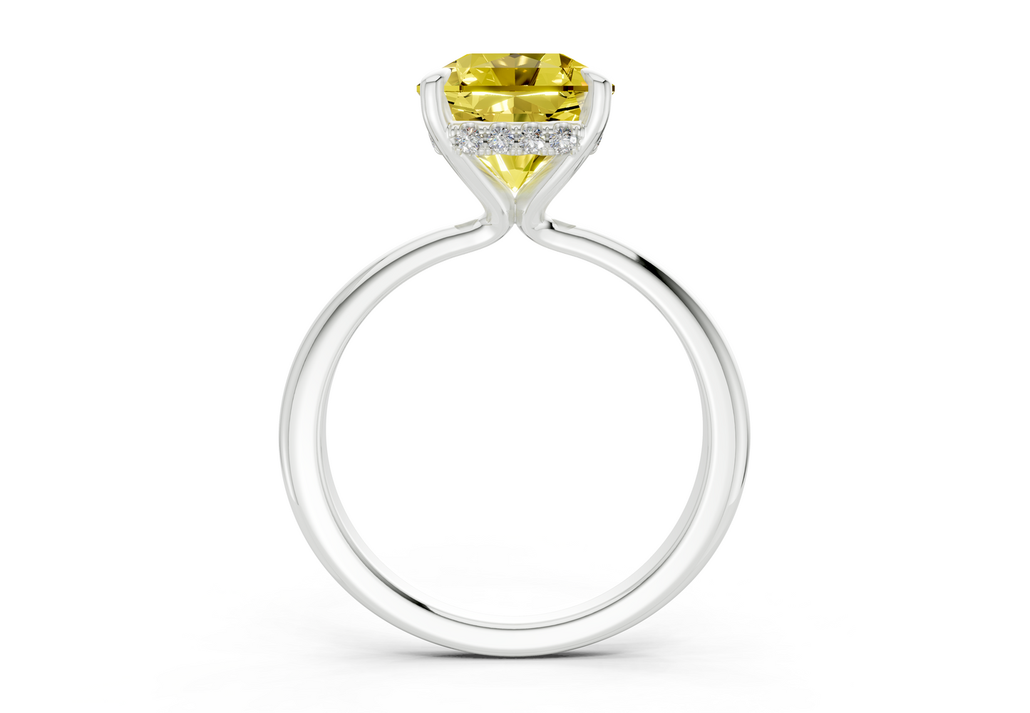 Marlowe Yellow Diamond Solitaire Radiant Squareuare Cut 1.6mm Engagement Ring