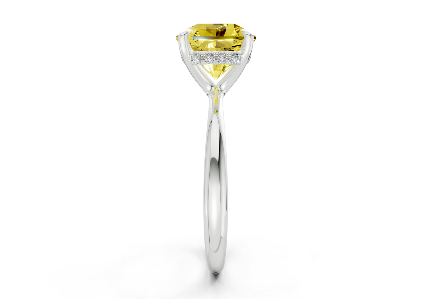Marlowe Yellow Diamond Solitaire Radiant Squareuare Cut 1.6mm Engagement Ring