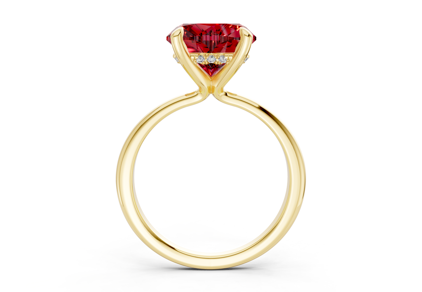 Marlowe Ruby Gemstone Solitaire Heart Cut 1.6mm Engagement Ring