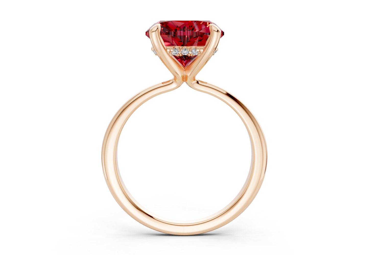 Marlowe Ruby Gemstone Solitaire Heart Cut 1.6mm Engagement Ring
