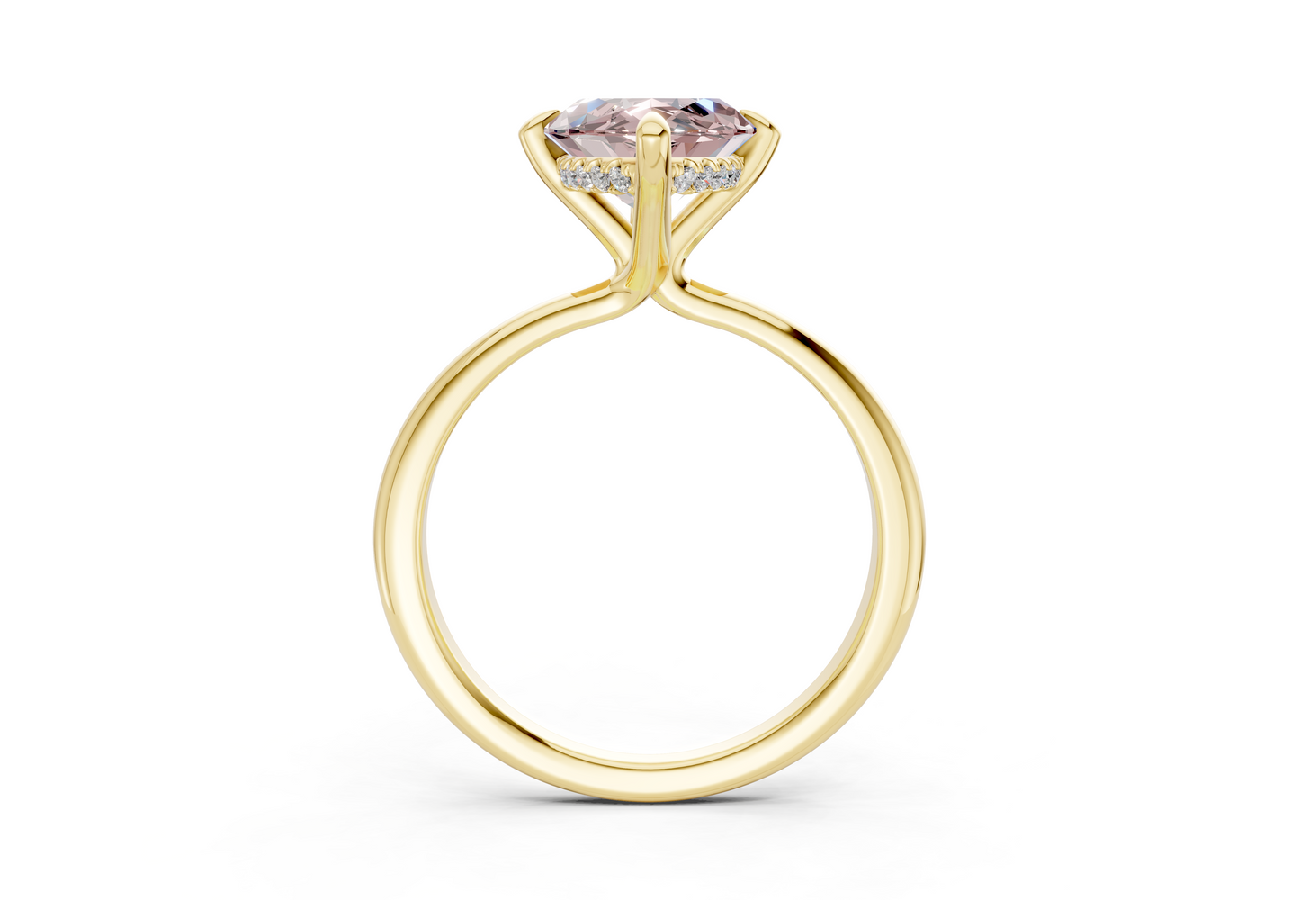 Marlowe Pink Diamond Solitaire Marquise Cut 1.6mm Engagement Ring