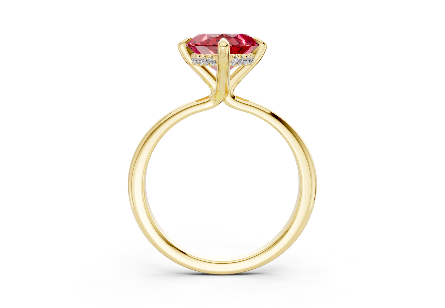 Marlowe Ruby Gemstone Solitaire Marquise Cut 1.6mm Engagement Ring