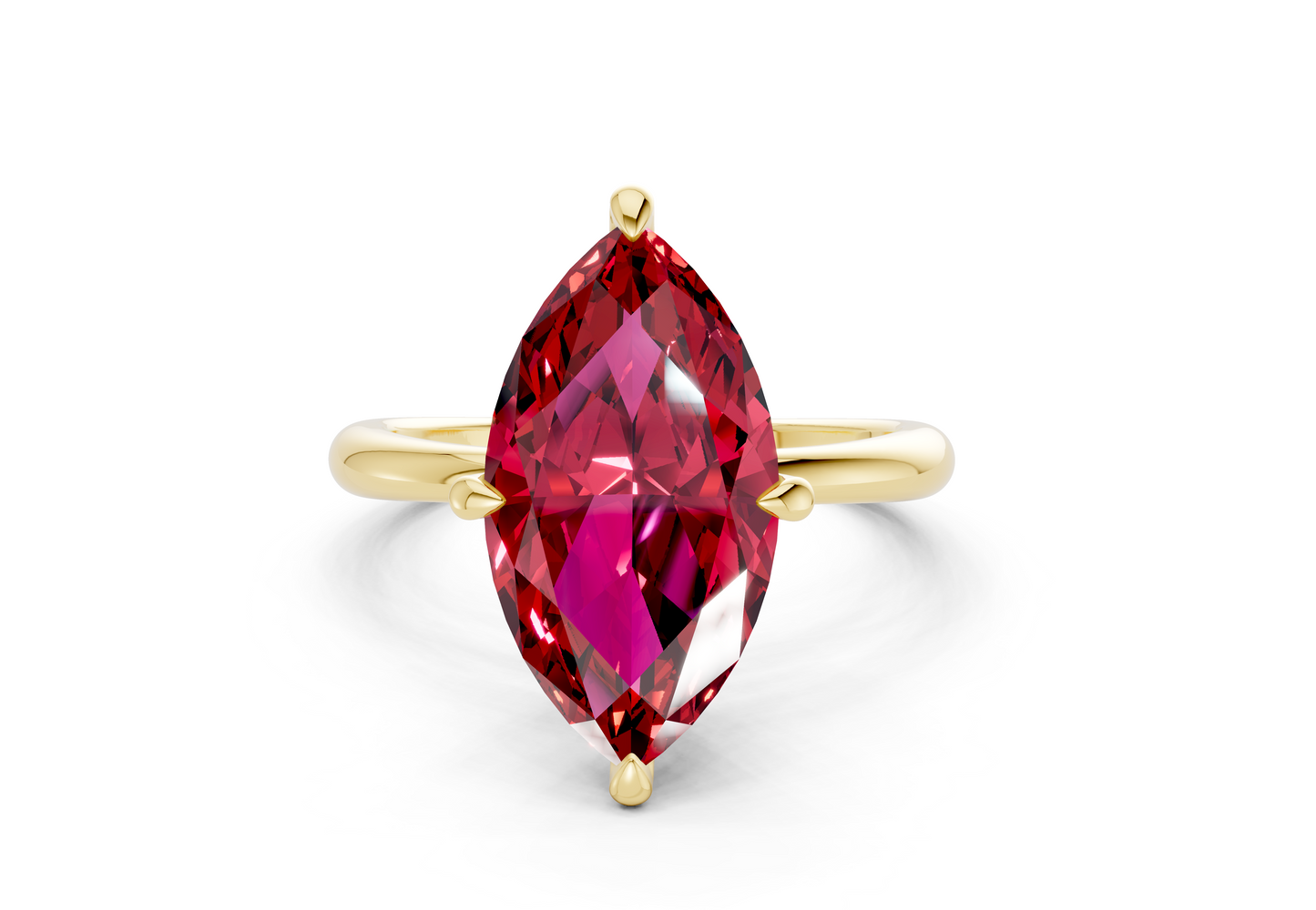Marlowe Ruby Gemstone Solitaire Marquise Cut 1.6mm Engagement Ring