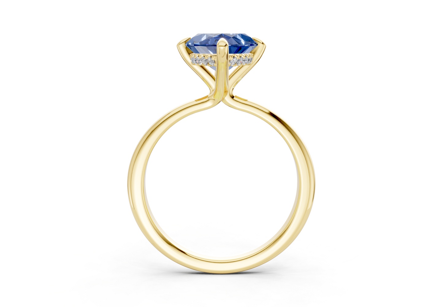 Marlowe Sapphire Gemstone Solitaire Marquise Cut 1.6mm Engagement Ring