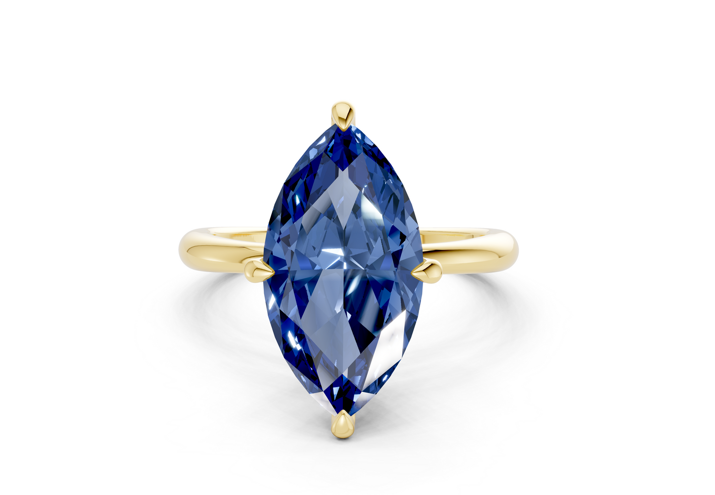 Marlowe Sapphire Gemstone Solitaire Marquise Cut 1.6mm Engagement Ring