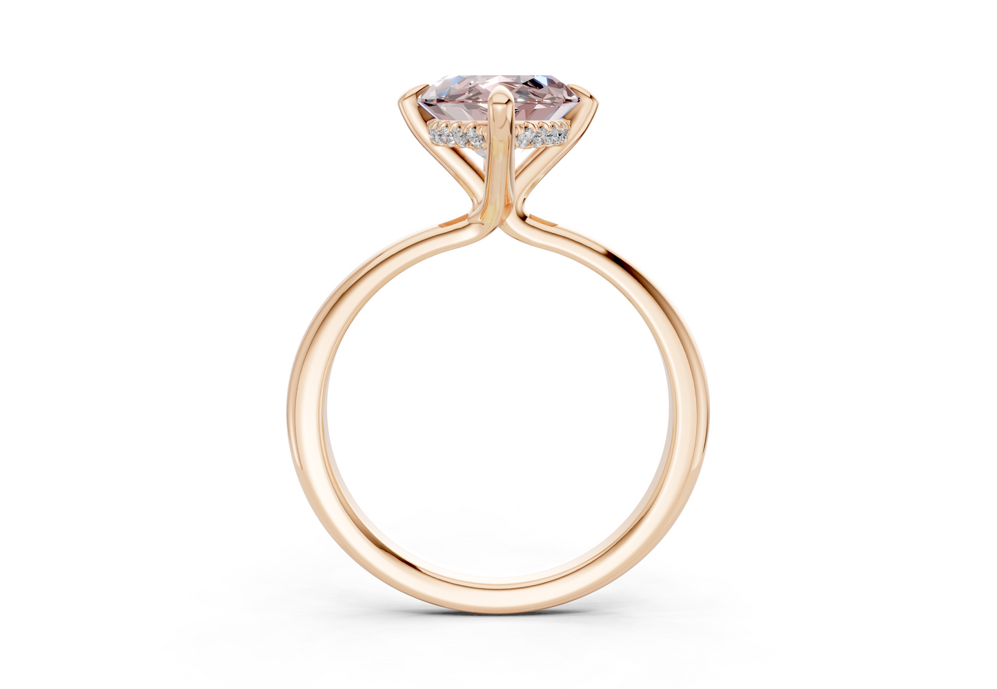 Marlowe Pink Diamond Solitaire Marquise Cut 1.6mm Engagement Ring