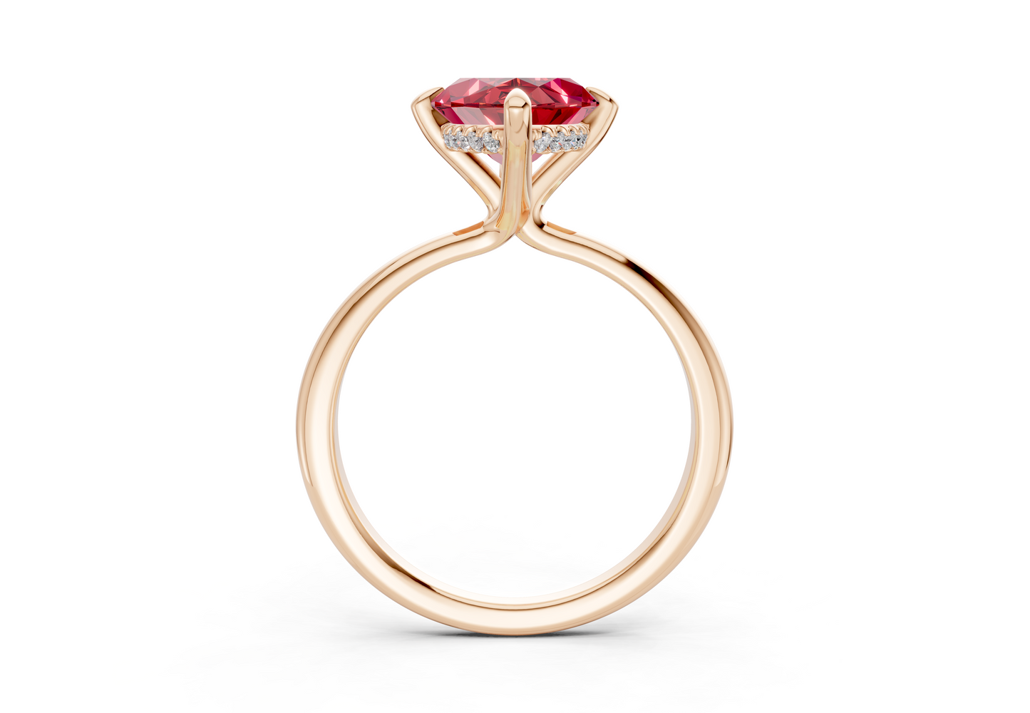Marlowe Ruby Gemstone Solitaire Marquise Cut 1.6mm Engagement Ring