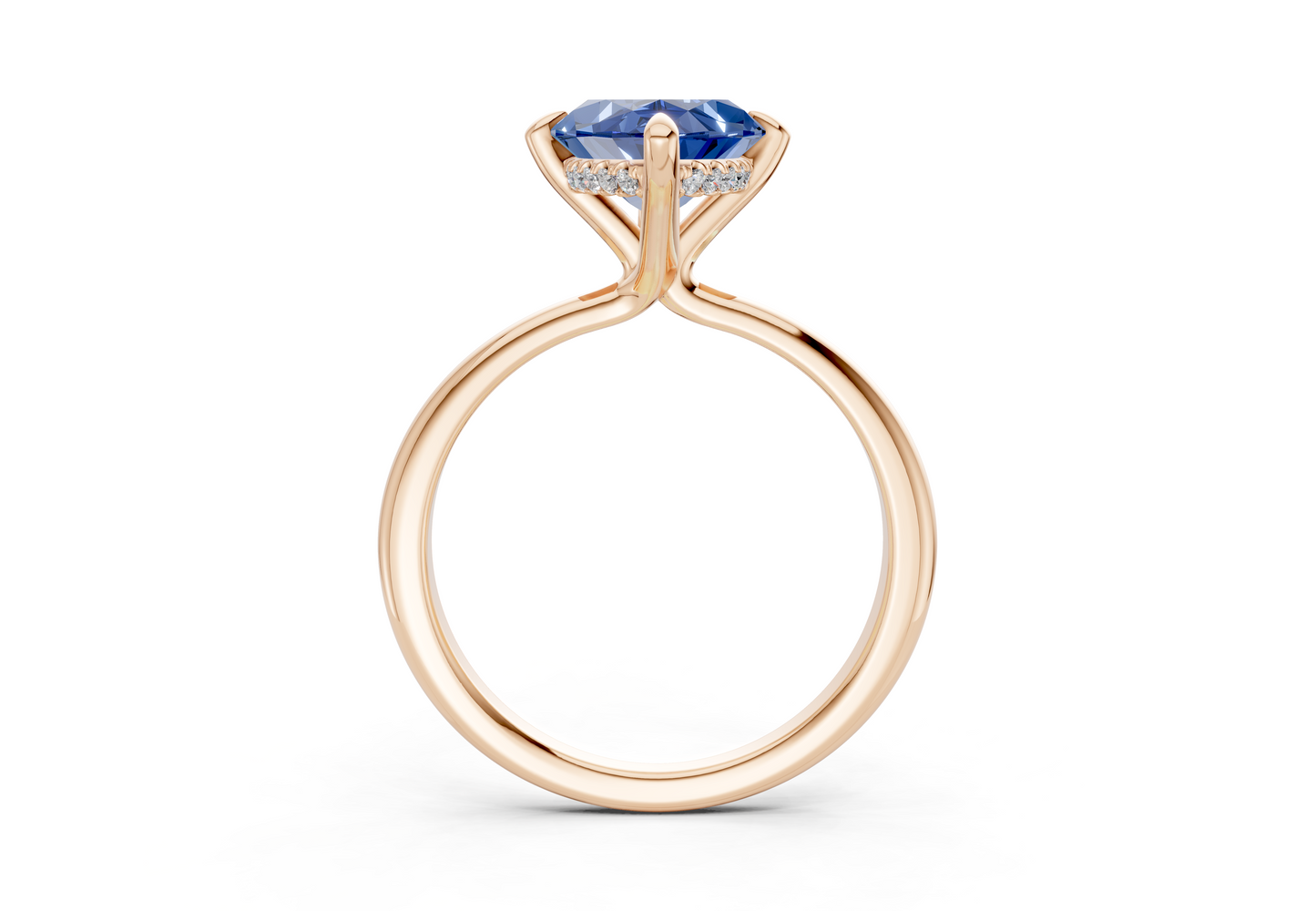 Marlowe Sapphire Gemstone Solitaire Marquise Cut 1.6mm Engagement Ring