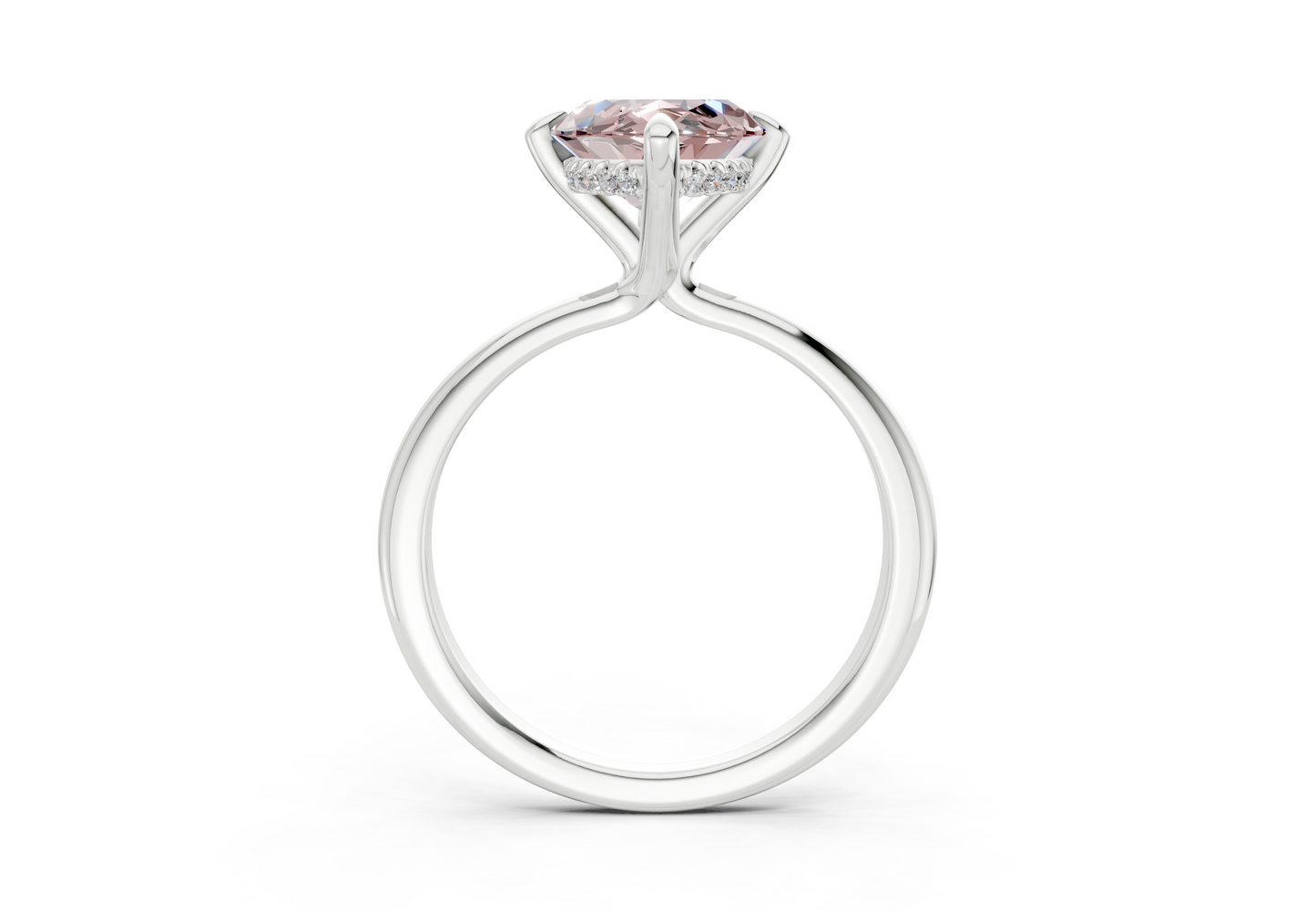 Marlowe Pink Diamond Solitaire Marquise Cut 1.6mm Engagement Ring