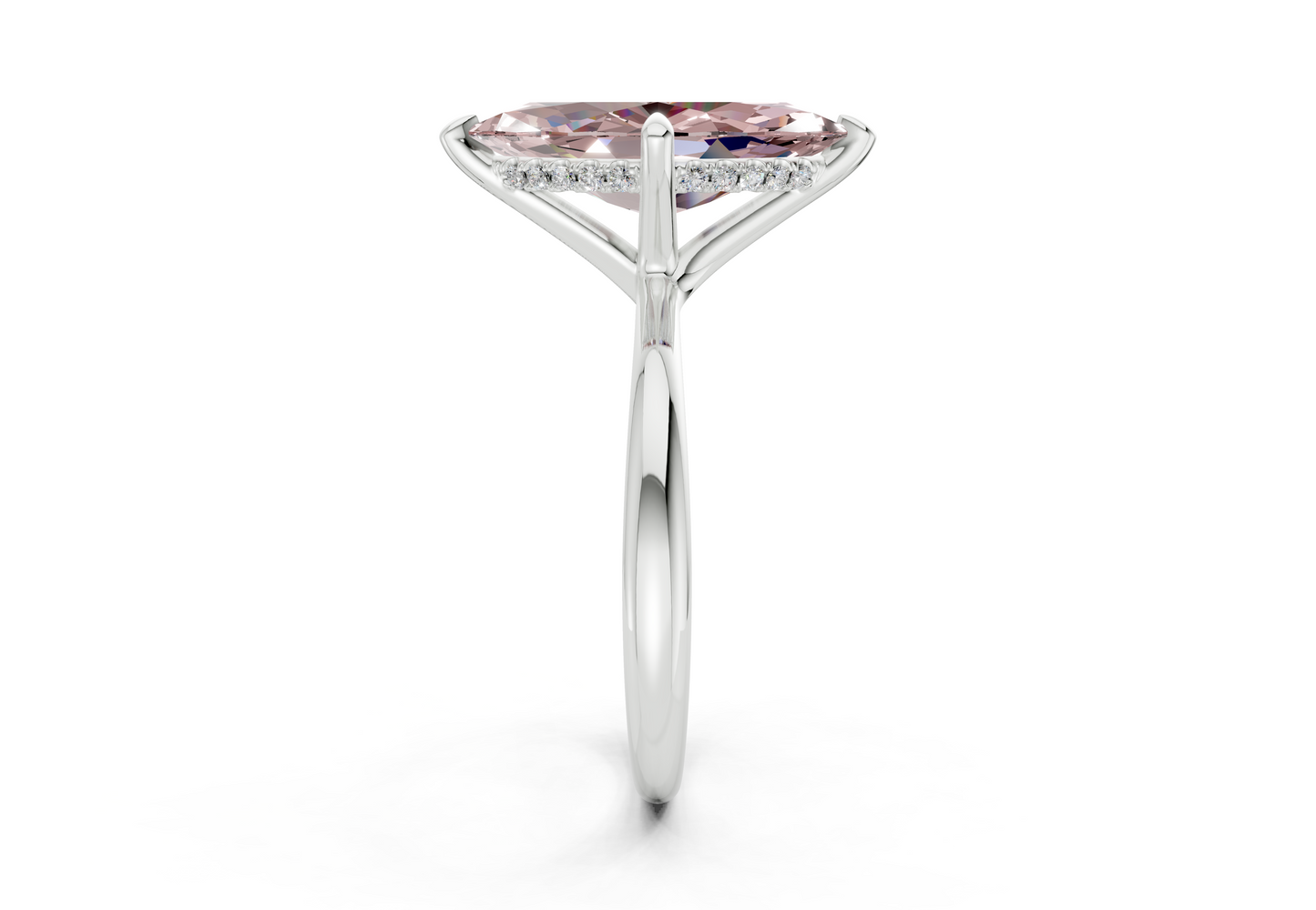 Marlowe Pink Diamond Solitaire Marquise Cut 1.6mm Engagement Ring