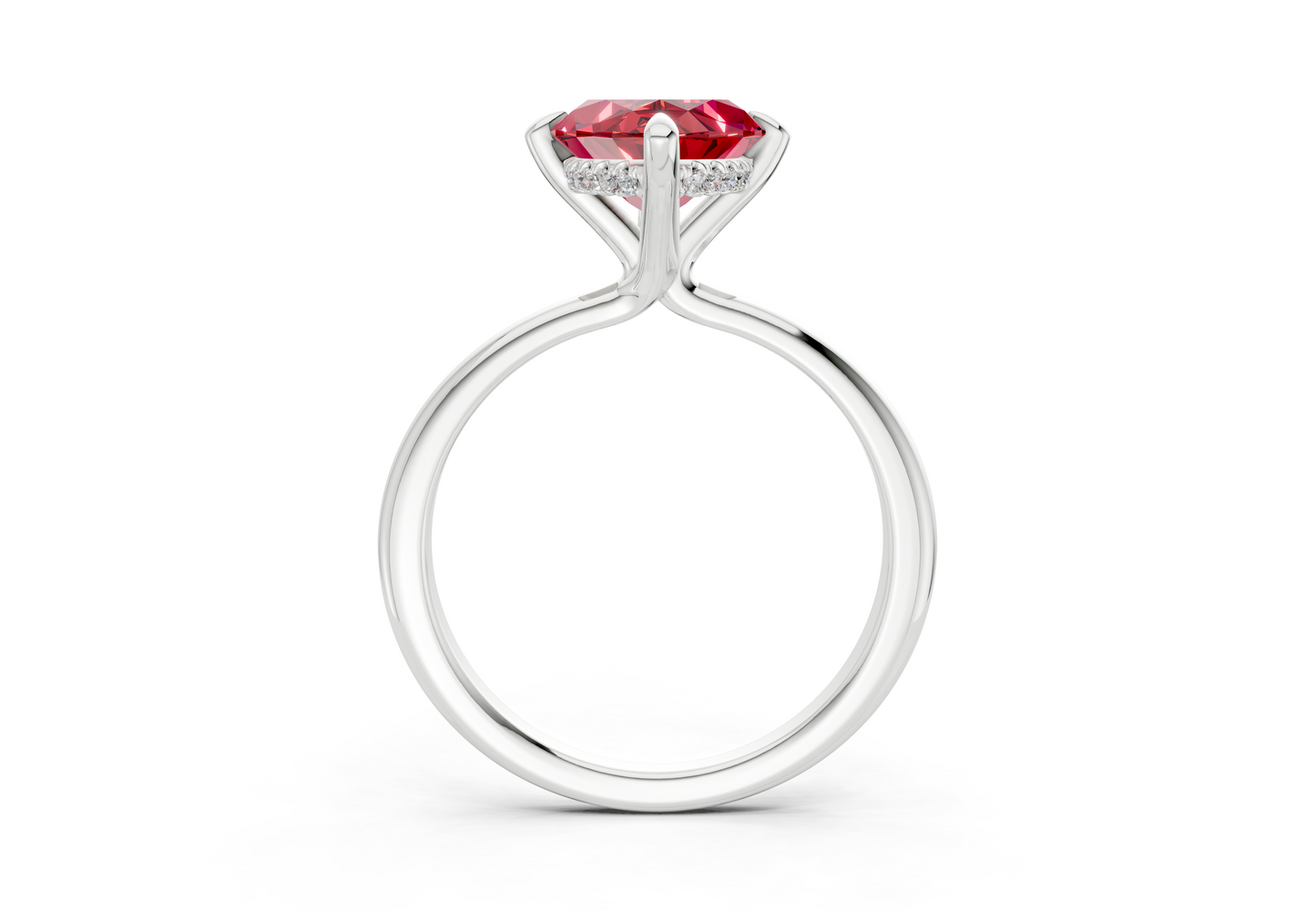 Marlowe Ruby Gemstone Solitaire Marquise Cut 1.6mm Engagement Ring