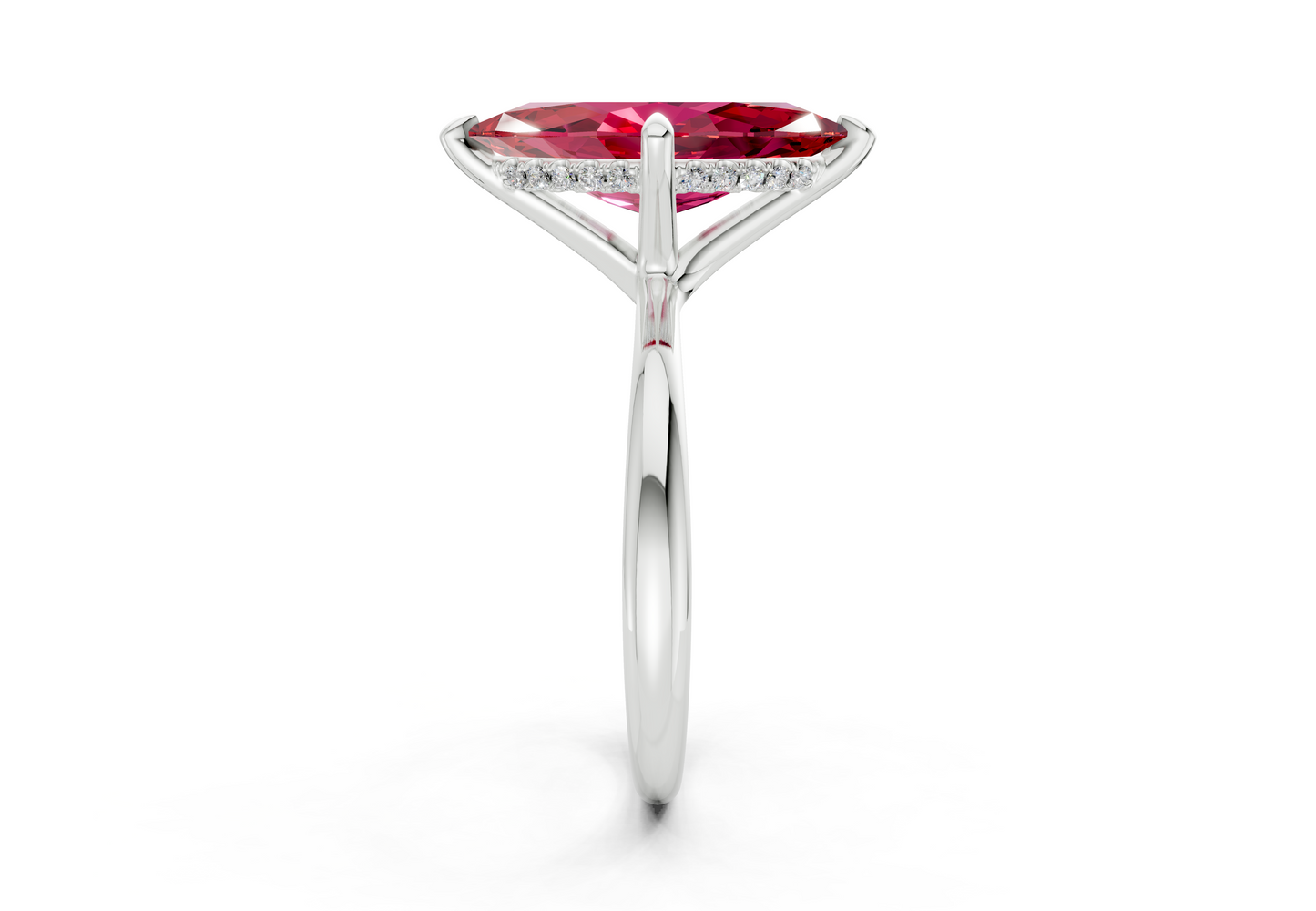 Marlowe Ruby Gemstone Solitaire Marquise Cut 1.6mm Engagement Ring