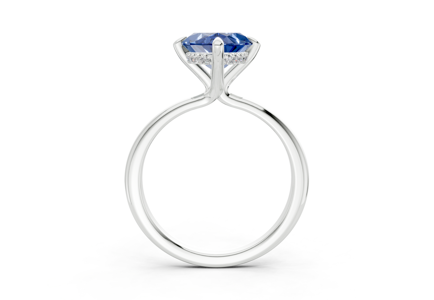 Marlowe Sapphire Gemstone Solitaire Marquise Cut 1.6mm Engagement Ring