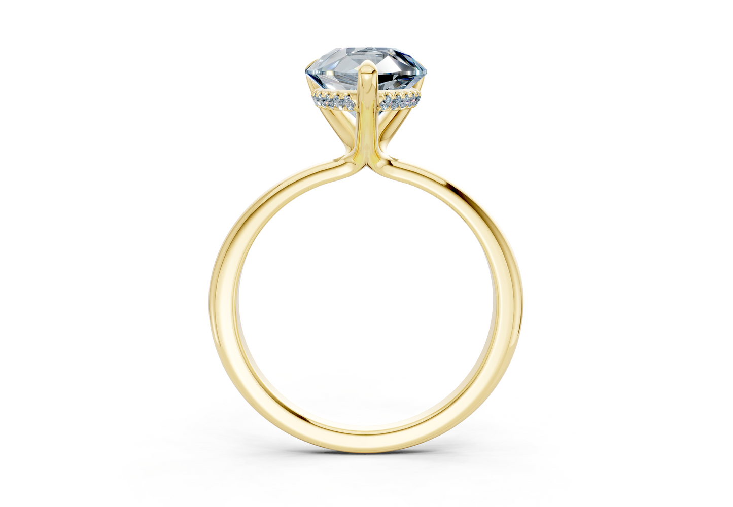 Marlowe Blue Diamond Solitaire Pear Cut 1.6mm Engagement Ring