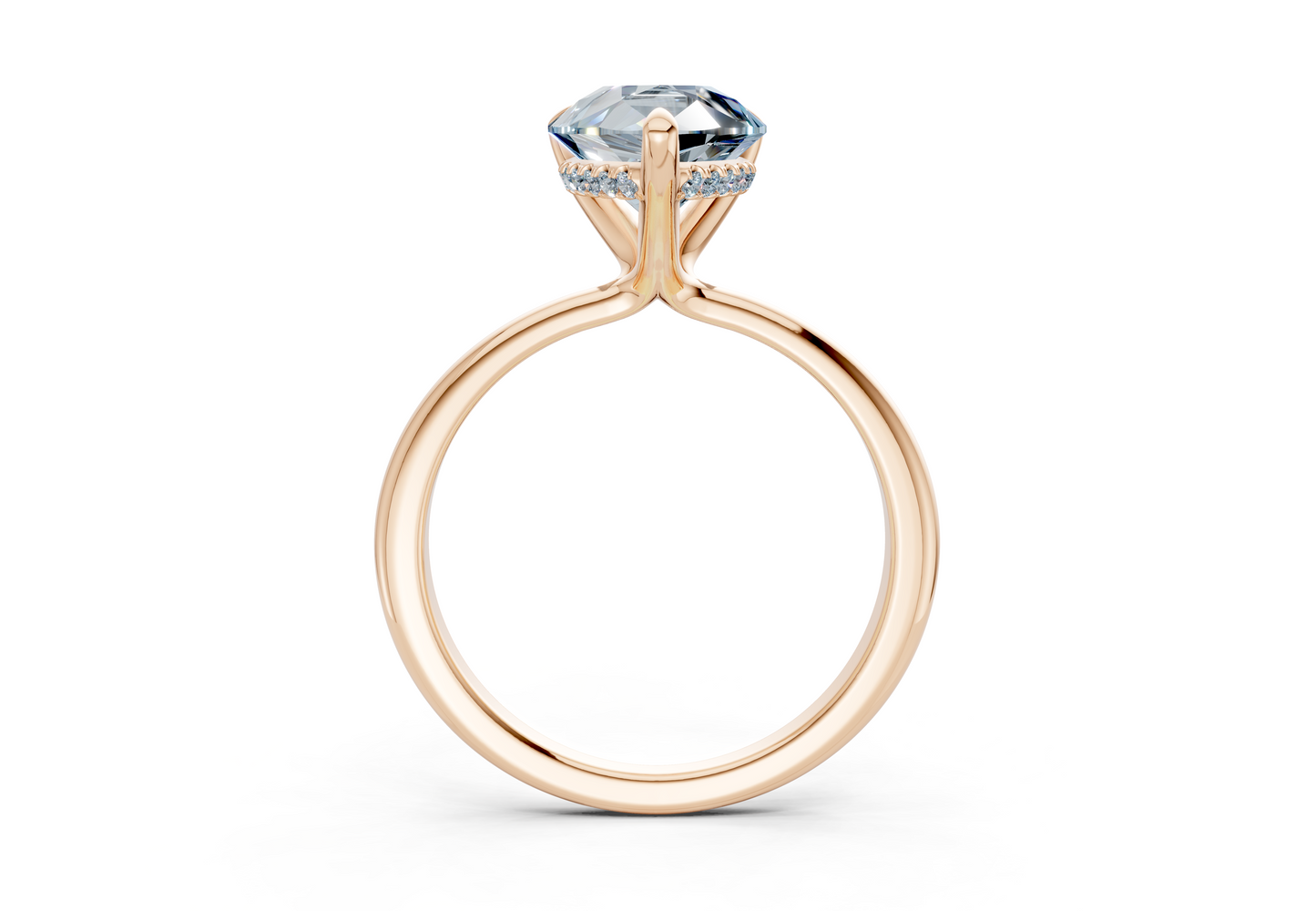 Marlowe Blue Diamond Solitaire Pear Cut 1.6mm Engagement Ring