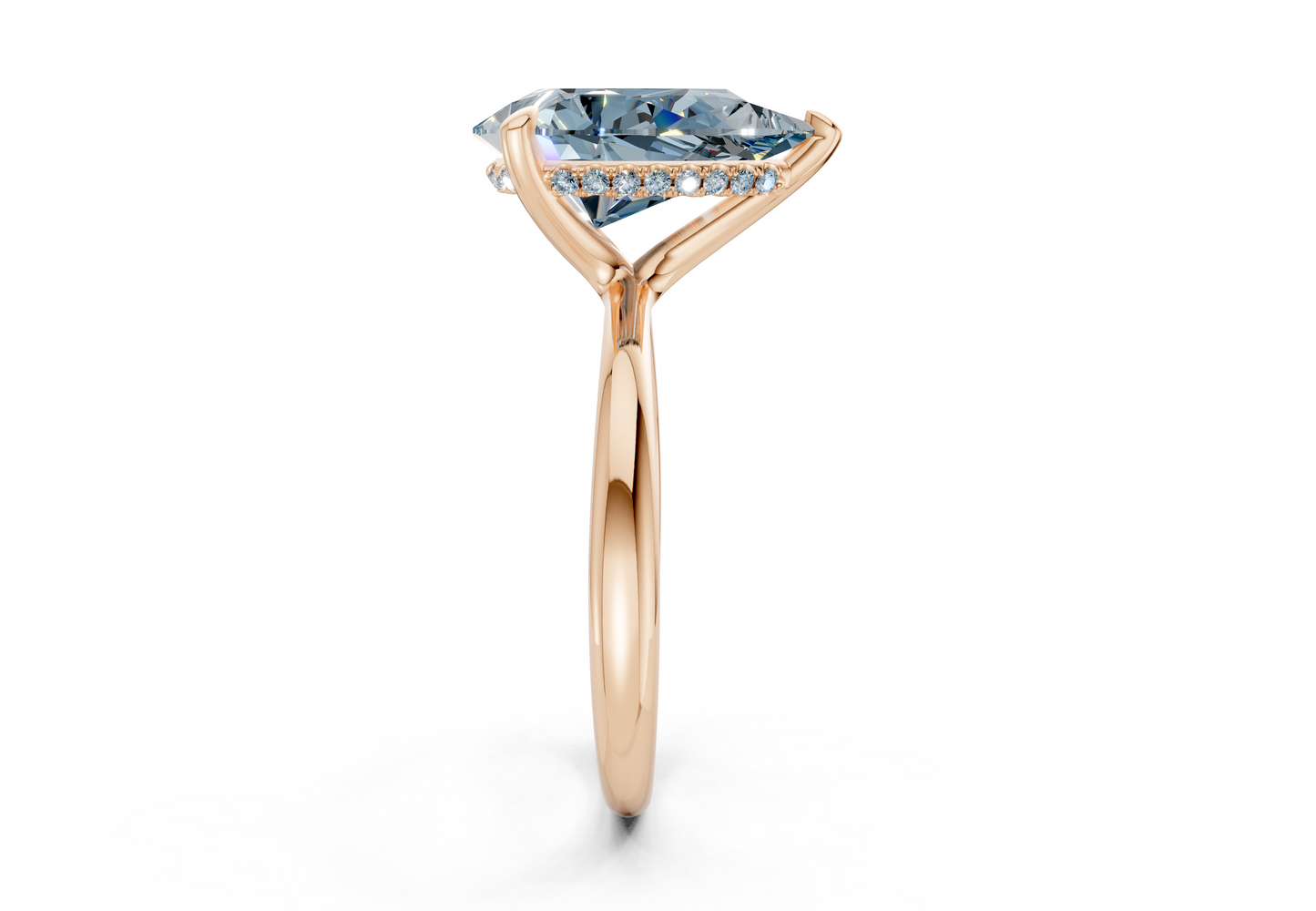 Marlowe Blue Diamond Solitaire Pear Cut 1.6mm Engagement Ring