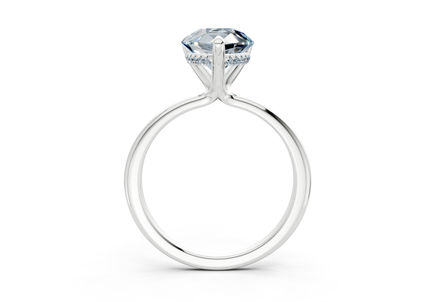 Marlowe Blue Diamond Solitaire Pear Cut 1.6mm Engagement Ring