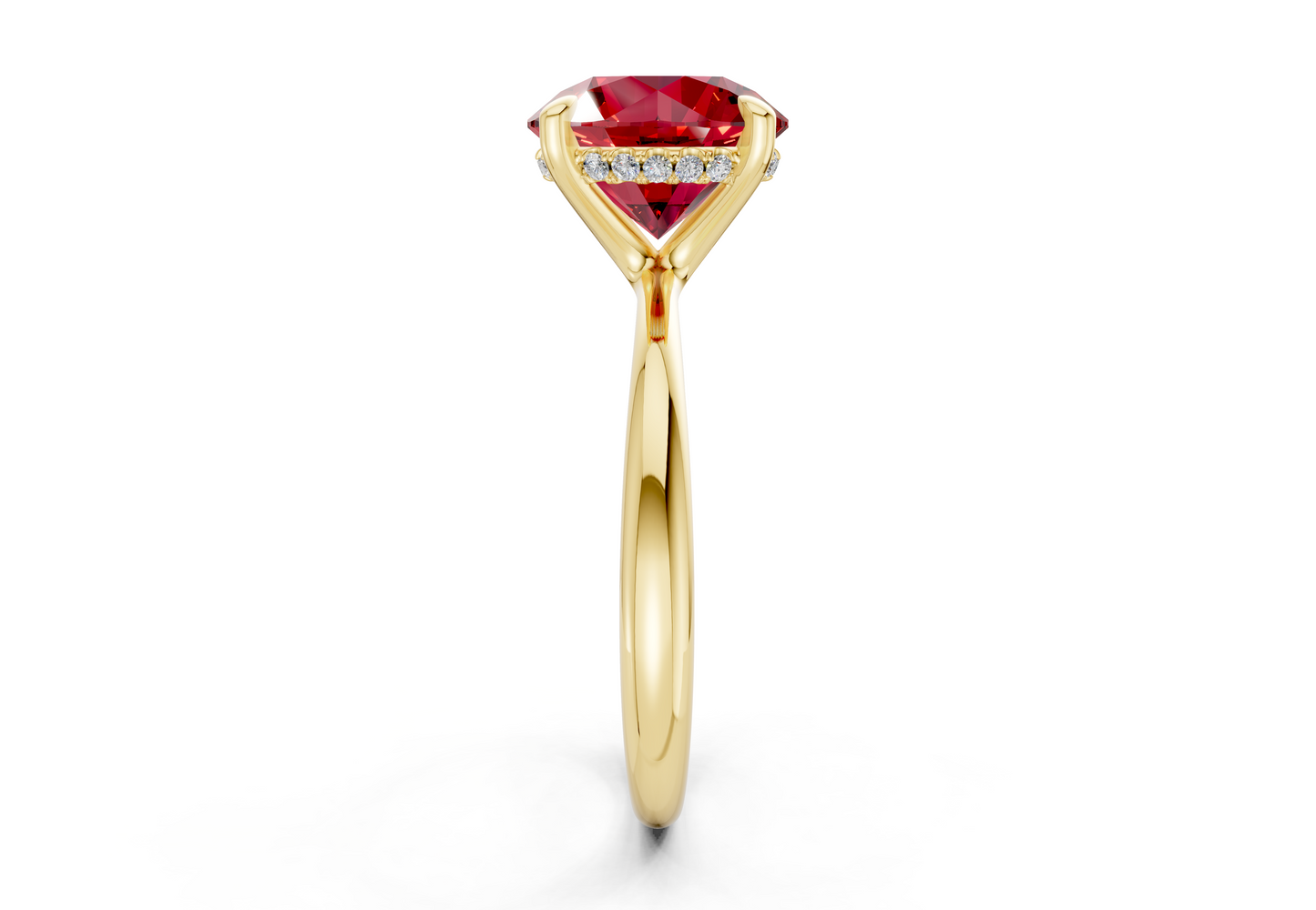 Marlowe Ruby Gemstone Solitaire Round Cut 1.6mm Engagement Ring