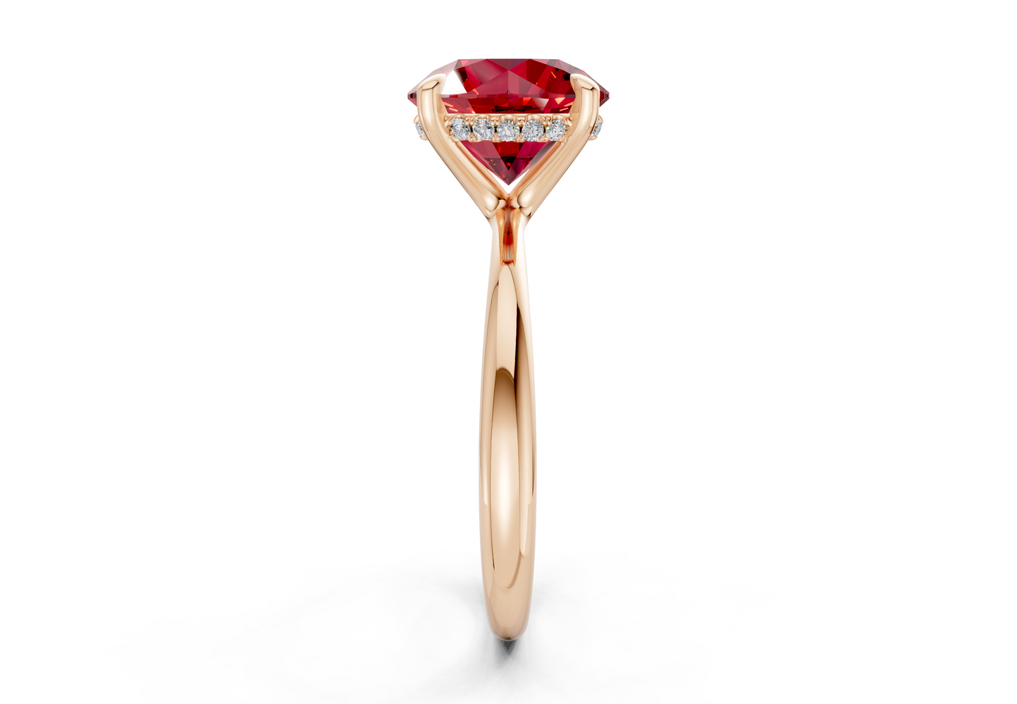 Marlowe Ruby Gemstone Solitaire Round Cut 1.6mm Engagement Ring