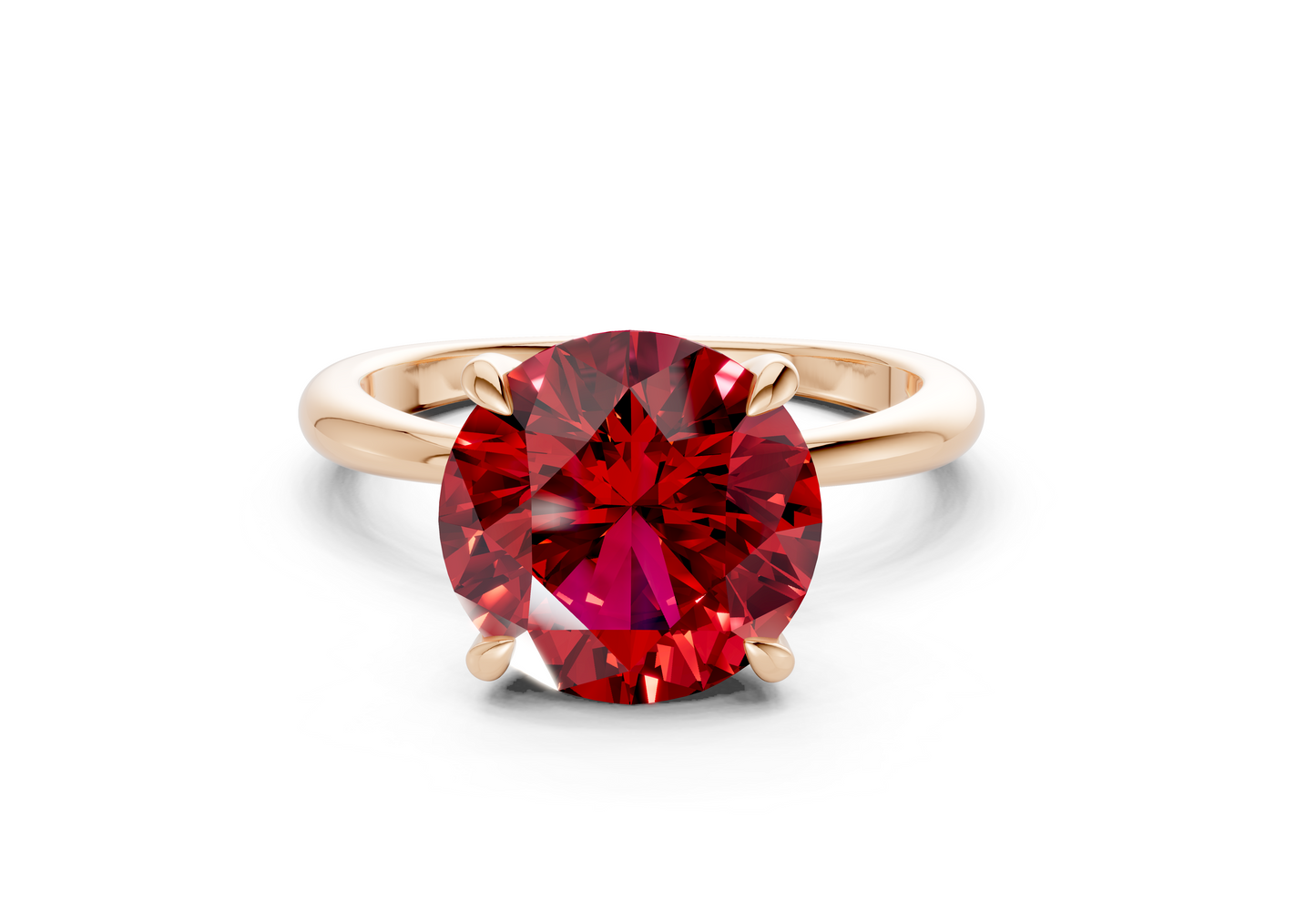 Marlowe Ruby Gemstone Solitaire Round Cut 1.6mm Engagement Ring