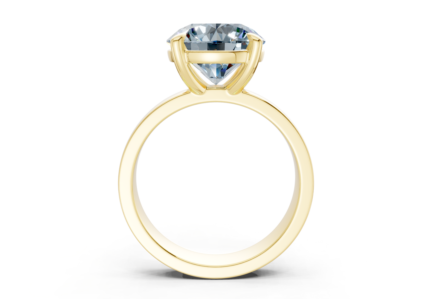Cascade Blue Diamond Solitaire Round Cut 4mm Engagement Ring