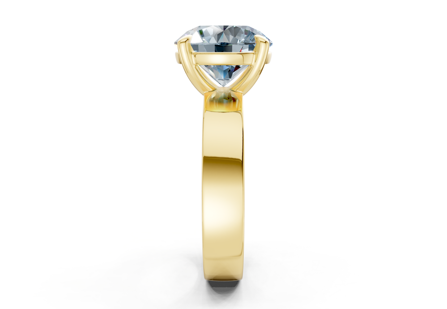 Cascade Blue Diamond Solitaire Round Cut 4mm Engagement Ring