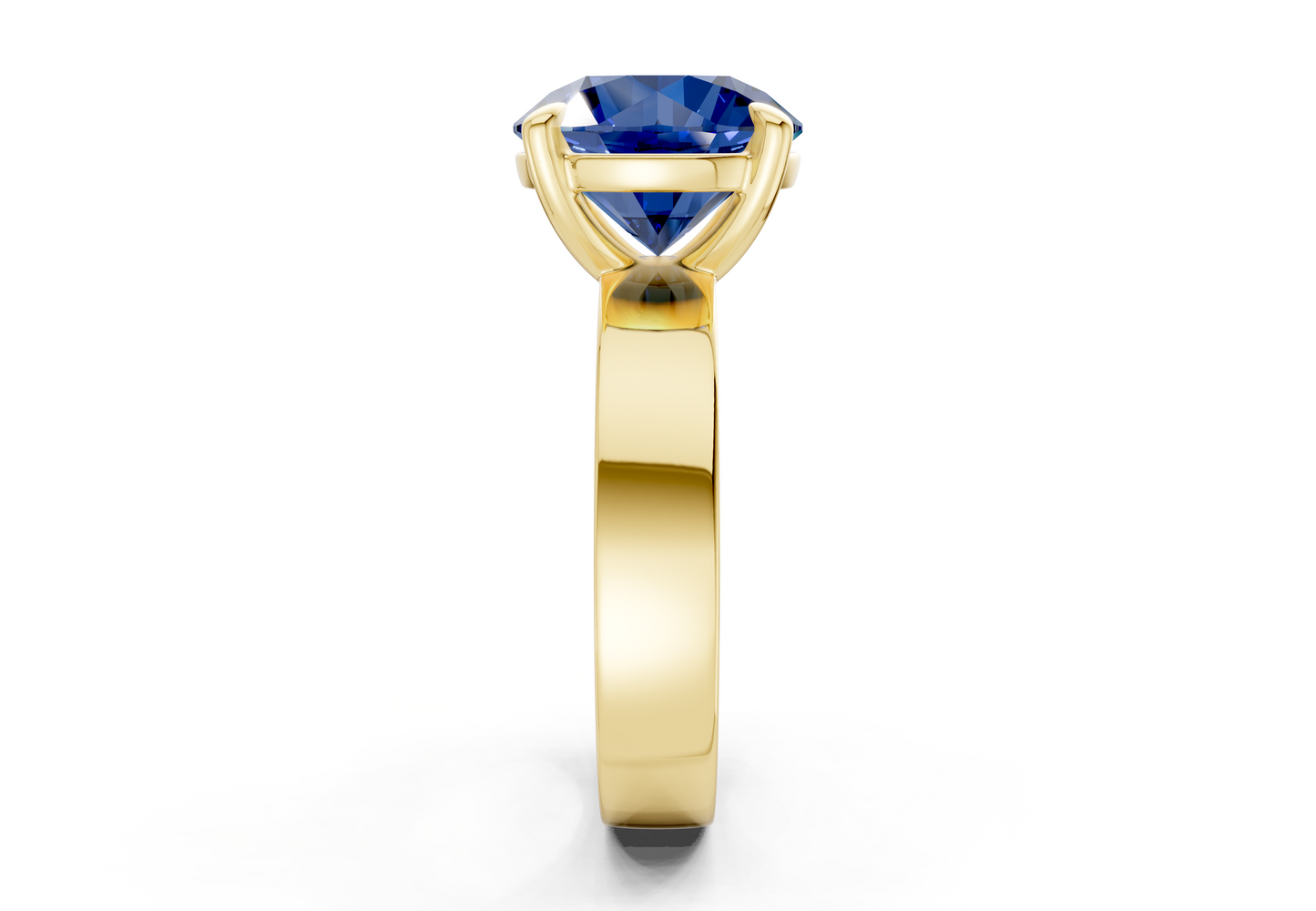Cascade Sapphire Gemstone Solitaire Round Cut 4mm Engagement Ring